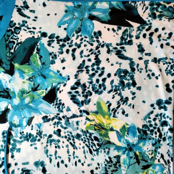 CAROLE HOCHMAN Tropical Cheetah Print Caftan Drawstring Waist Beach Cover Up XS - Picture 12 of 16